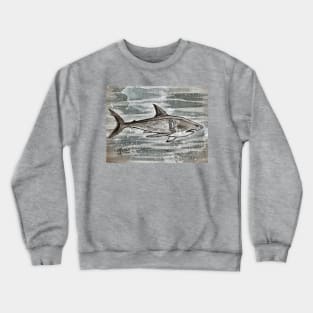 Fierce Shark Grunge Crewneck Sweatshirt